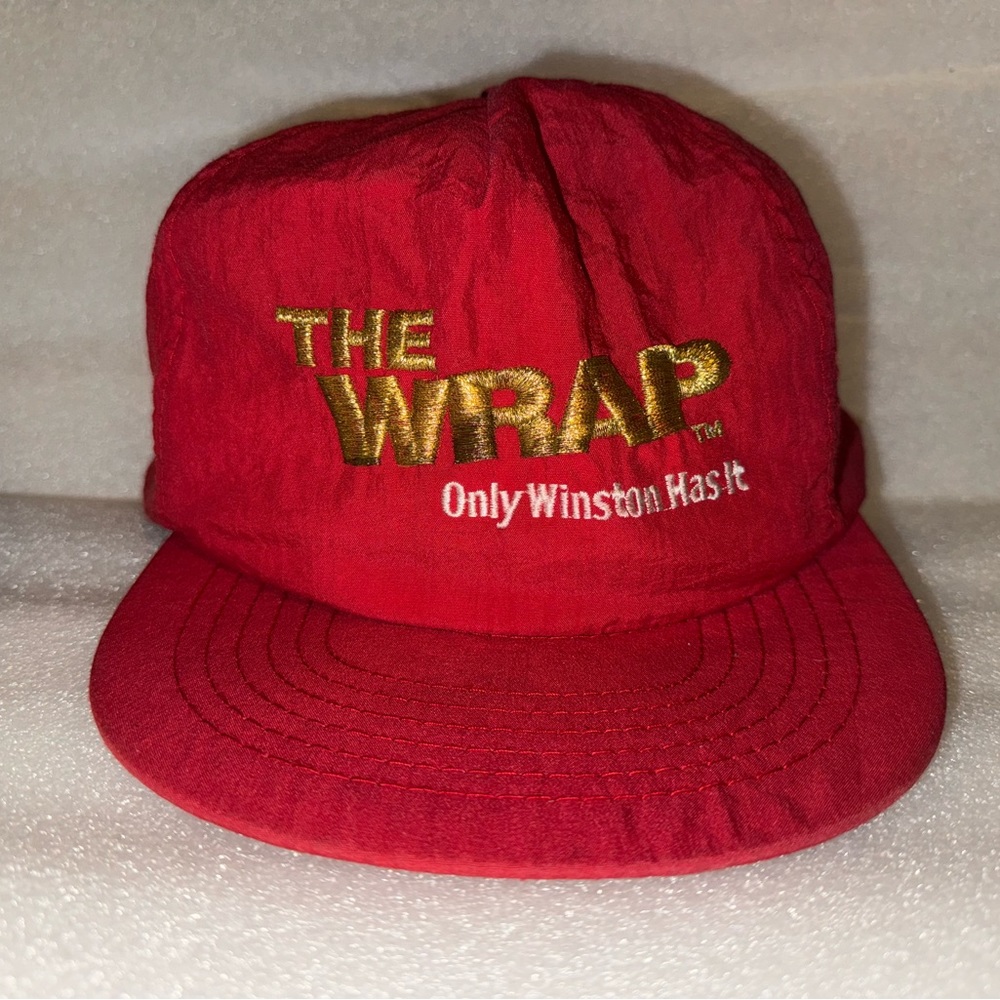 VINTAGE Winston Hat The Wrap Cigarettes Snap Back Cap OSFA Mens Adult Red Nylon